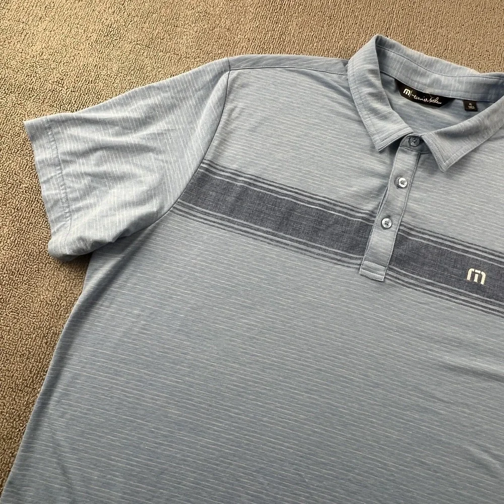 Travis Mathew Polo Shirt Extra Large Blue Short Sleeve Golfing Casual Mens